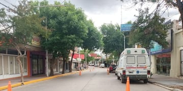 Prueba de circulación en la peatonal de Mina Clavero