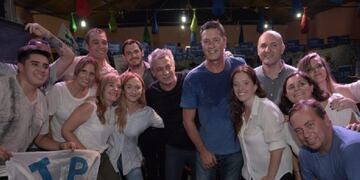 Anabel Fernández Sagasti junto a Jorge Omar Gimenez Gimenez y Alejandro Bermejo en el acto realizado en el departamento de San Martín