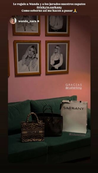 Así son los bolsos que le regaló Rusherking a Wanda Nara.