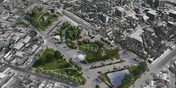 Así quedará el Parque Pueblo La Toma, que se construye en el espacio verde que rodea al cementerio San Jerónimo. (Municipalidad de Córdoba).