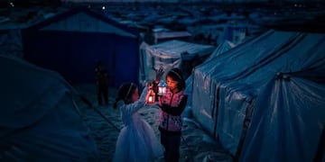 Campo de refugiados en Gaza.