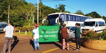 Corte de la ruta nacional 12 en Iguazú\u002E (MisionesOnline)