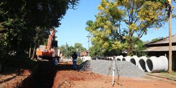 Drenaje en el barrio Sur Argentino de Posadas\u002E Obras Públicas\u002E