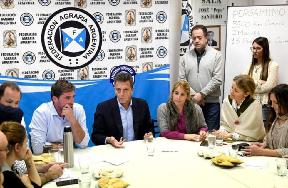 Massa pasó por Pergamino y se reunió con la Federación Agraria