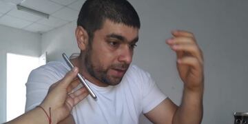 Erick Rebollo habló con la prensa luego de quedar en libertad\u002E (Foto: Diario Chaco)