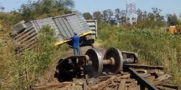 Descarriló un tren de cargas en La Cruz\u002E