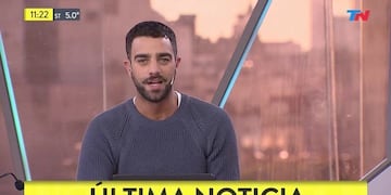 Diego Poggi, segundos antes del blooper\u002E (Foto:Captura)