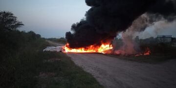 Quema de retén en Ceres