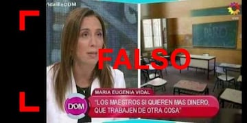 Es falso que Vidal dijo: "Los maestros si quieren más dinero que trabajen de otra cosa"