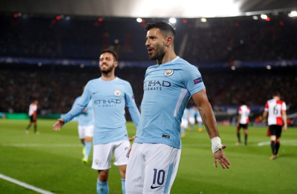 Champions League: Manchester City goleó 4-0 al Feyenoord con un tanto de Sergio Agüero