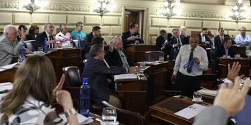 El proyecto de Necesidad Pública consiguió luz verde en el Senado donde Perotti tiene mayoría\u002E (Prensa Senado de Santa Fe)