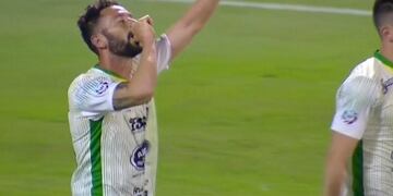 Marcelo Larrondo convirtió el gol del triunfo de Defensa y Justicia\u002E