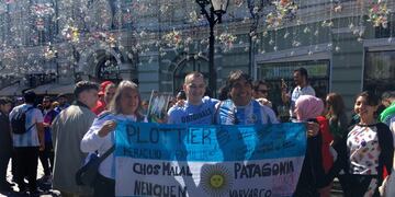 Hinchas argentinos en Moscú\u002E Foto: Tomas Rudich/dpa