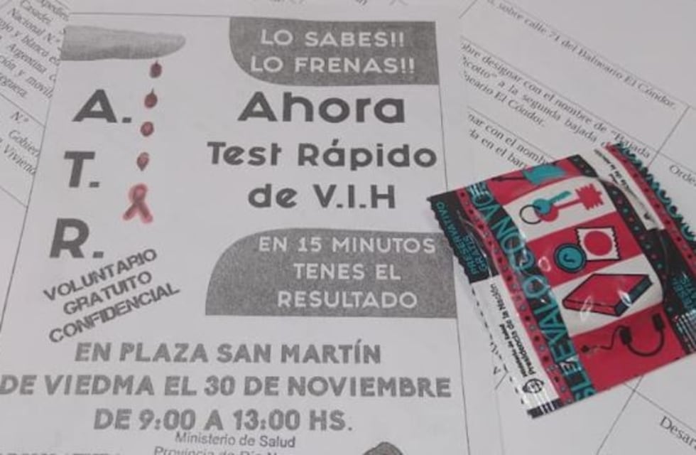 Este viernes realizan test de VIH de manera gratuita en Viedma