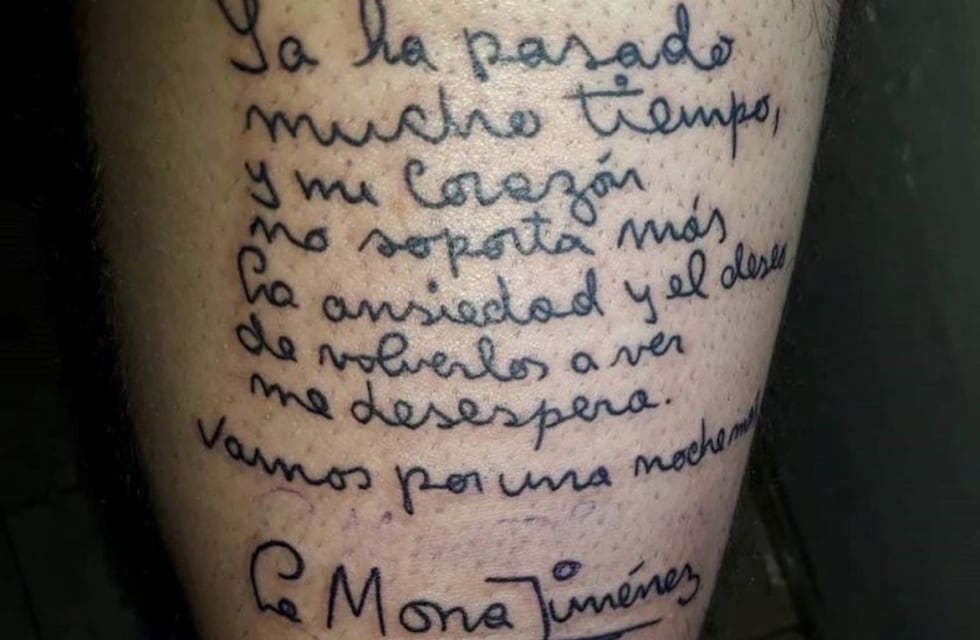 ¿Fanático yo? Se tatuó en su cuerpo la carta de regreso a los bailes que escribió La Mona Jiménez