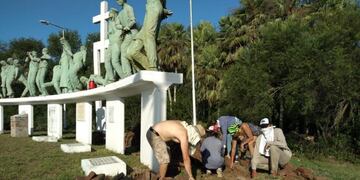 Avanza la restauración del Monumento en Margarita Belén