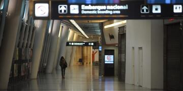 Vacío: así luce el Aeroparque metropolitano durante el inicio del paro general de la CGT\u002E Foto: Federico López Claro