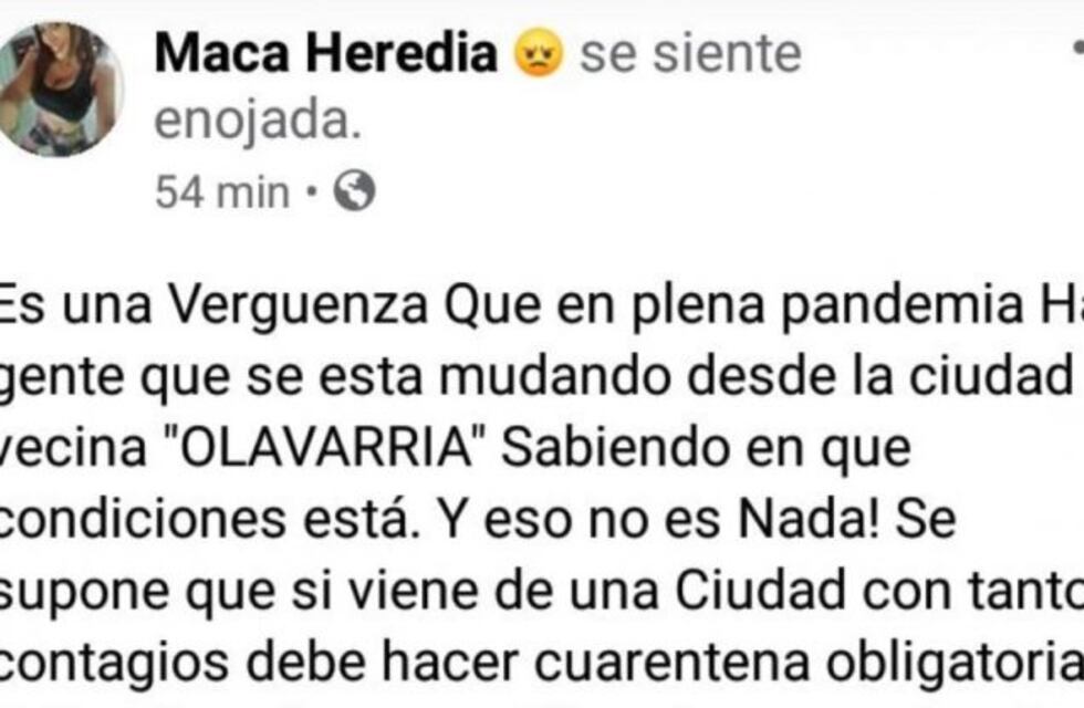 "Yo no quería tener un drama, simplemente quería prevenir", afirmó la azuleña denunciada por difundir una noticia falsa