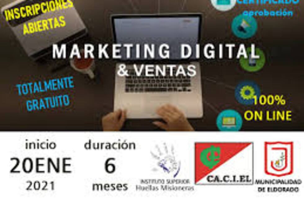 Este lunes se habilitan las inscripciones para la capacitación de Marketing Digital y Ventas