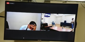 El joven participó de la audencia desde el Servicio Penitenciario de Chimbas, donde está detenido desde 2018.
