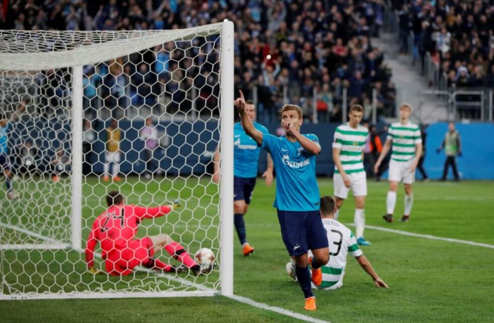 El Zenit "argentino" goleó 3-0 al Celtic y avanzó a octavos de la Europa League