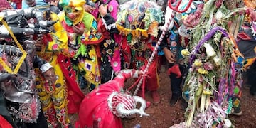 Desentierro del carnaval, en Purmamarca, Jujuy
