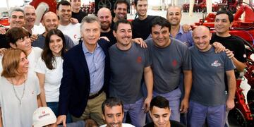 Los empleados de Crucianelli recibieron al líder de Cambiemos en Armstrong\u002E (Casa Rosada)