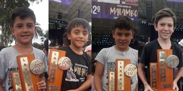 Campeones Nacionales: Emanuel Rodríguez Adorno, Joaquín Agustín Aguilera, Augusto González Bressano y Francisco Sáez\u002E