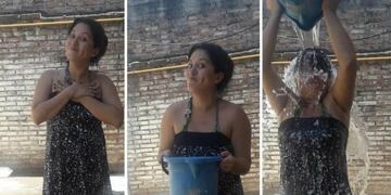 Acuña mostró como hace para refrescarse por los constantes cortes de luz que hay en la provincia por el calor\u002E
