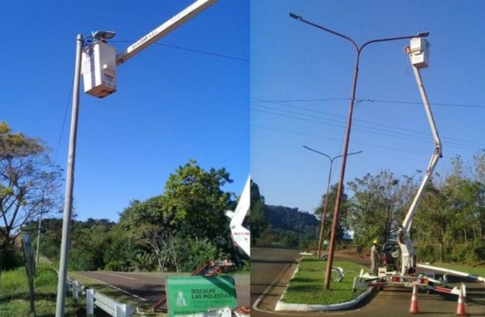 Vialidad Provincial reparó luminarias LED en los accesos de varios municipios de Zona Centro