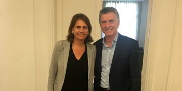 Marina Simian y Mauricio Macri\u002E (Twitter)