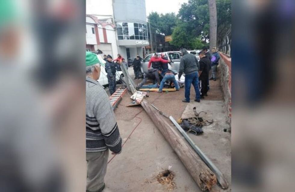 Un trabajador cayó de un poste de luz en Metán