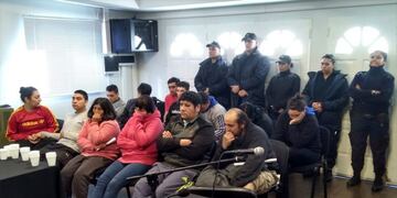 La audiencia a los 13 detenidos (Foto: Radio 3)