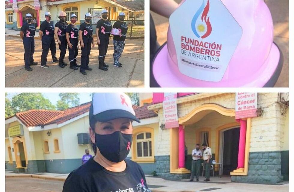 Bomberos voluntarios de Puerto Iguazú se sumaron a la prevención del cáncer de mama