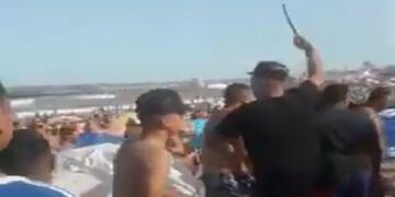 Incidentes en playa marplatense (Foto: Captura video Infobae)