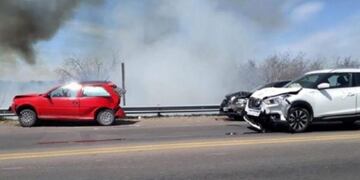 Un impresionante choque en cadena sobre la Ruta 40, dejó heridos de gravedad\u002E