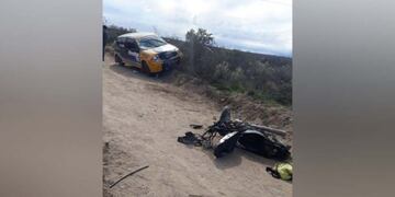 Así quedó la moto tras el impacto\u002E