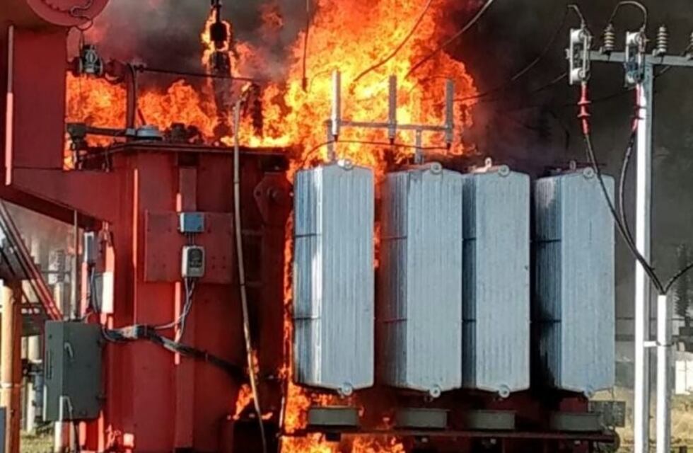 Incendio en una estación transformadora de la EPE dejó sin luz a gran parte de la provincia