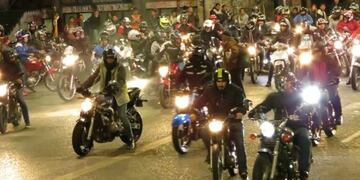 Marcha de motos en Cu00f3rdoba.