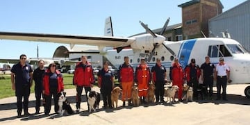 La brigada canina que encontró el cuerpo en el río Chubut