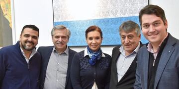 Alberto Fernández y Cristina Fernández de Kirchner junto a Walter Vuoto y Claudio Queno