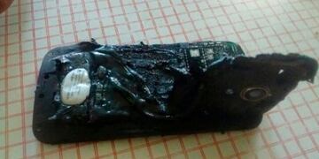 Explotó el celular mientras dormía, La Falda, enero 2020