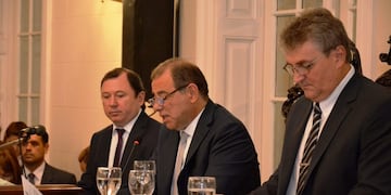 Eduardo Tassano centró su discurso en trabajo y obras públicas