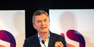 El presidente Mauricio Macri, durante el anuncio del nuevo convenio con laboratorios para los medicamentos del PAMI\u002E