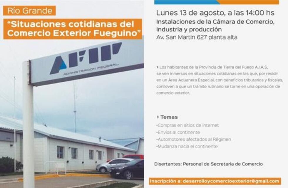 Gobierno brindará capacitaciones sobre situaciones cotidianas del comercio exterior fueguino