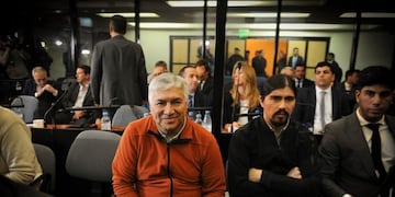 Lázaro y Marín Báez en los tribunales de Comodoro Py (Federico López Claro)