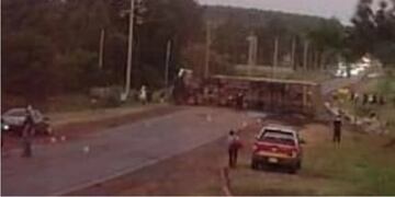 Accidente vial en Jardín América dejó como saldo a tres heridos.