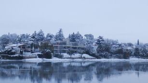Nieve en Villa Carlos Paz. Foto: gentileza Agencia Córdoba Turismo