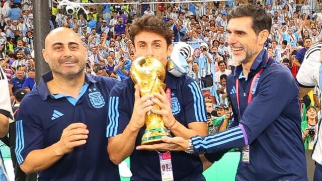 Pablo Aimar, campeón del mundo como integrante del cuerpo técnico de la Selección argentina (La Voz).