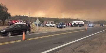 Levantan parcialmente el corte en la Ruta N38\u002E (Foto: Policía de Córdoba)\u002E